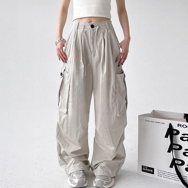 Женские брюки карго парашюты в американском ретро стиле 2025 - быстросохнущие, с высокой посадкой, свободного кроя