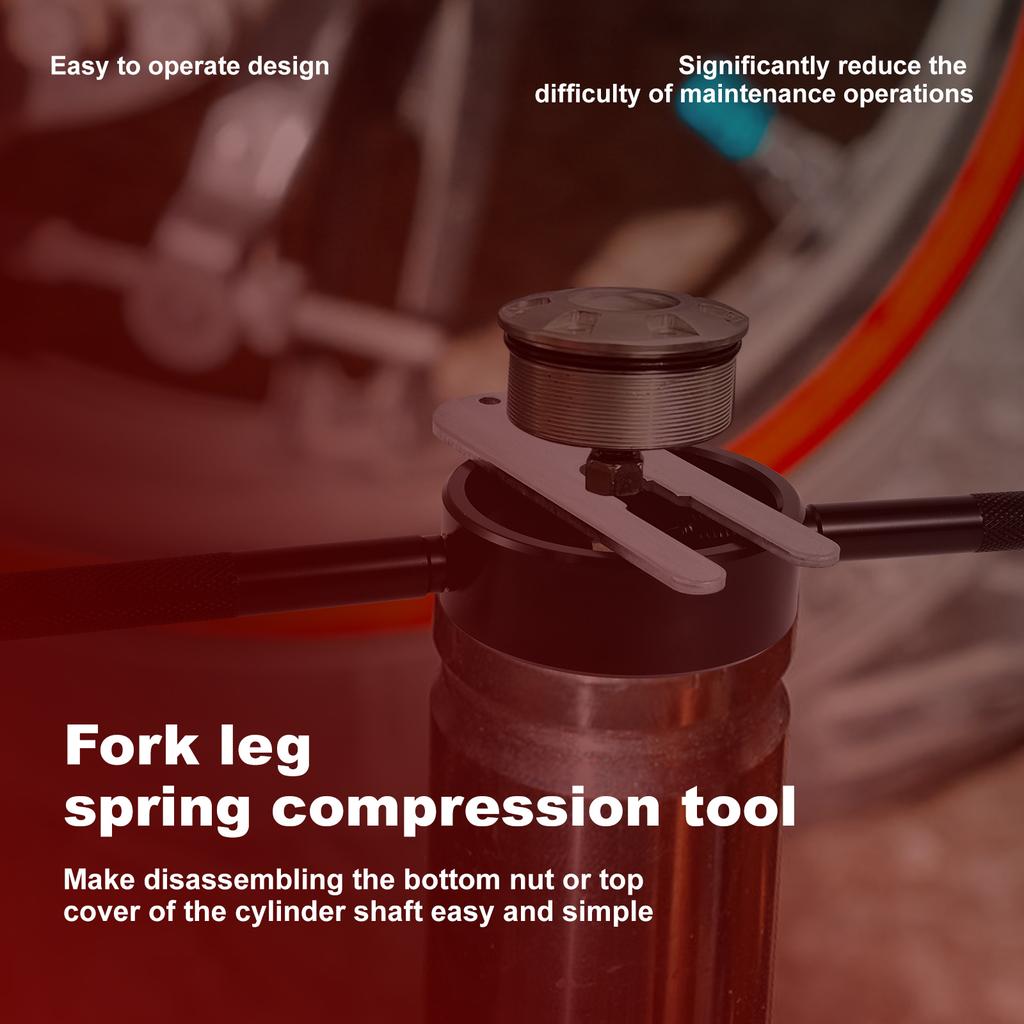Универсальный набор инструментов для обслуживания вилки мотоцикла 3-в-1 с инструментом для проверки уровня масла в вилке/компрессором пружины/инструментом для стравливания штока амортизатора