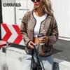 Women's New Temperament Spring and Autumn Fashion Buttonless Cardigan Leopard Print Jacket