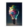 Colorful Light Bulb Posters Prints Explosive Lights Canvas Paintings Colored Scattering Lights Wall Art Pictures for Home Decor