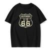 Новая летняя мужская американская ретро-футболка в стиле хип-хоп, повседневная мода 66, дизайн с короткими рукавами, повседневная одежда