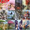 5d алмазная живопись, полная дрель, квадратный кот, олень, животное, Алмазная вышивка, цветок, дерево, пейзаж, вышивка крестом, стразы, мозаика, настенное искусство