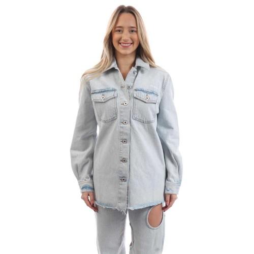 Off White Womens/Ladies Diagonal Long-Sleeved Shirt