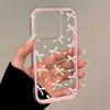 Чехол для телефона с узором из розовых сердечек и бантиков для iPhone 17 16 15 14 13 12 11 Pro Max Plus Air 2 в 1 Конфетный цвет Прозрачный Мягкий силиконовый чехол