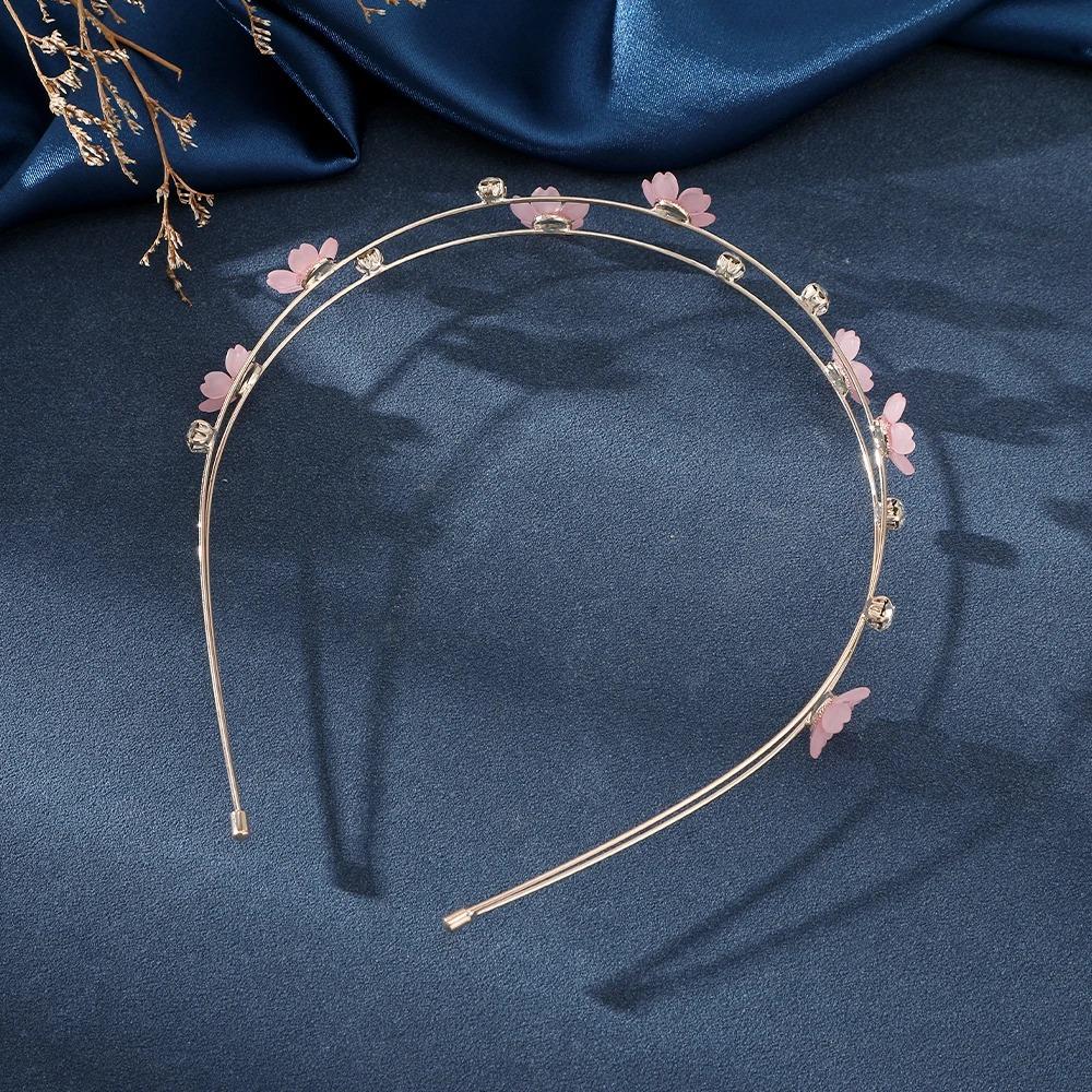 Zinc Zinc Alloy Butterfly Head Hoop Rhinestone Flower Hair Hoop All-match Double Root Hair Bands  Girls