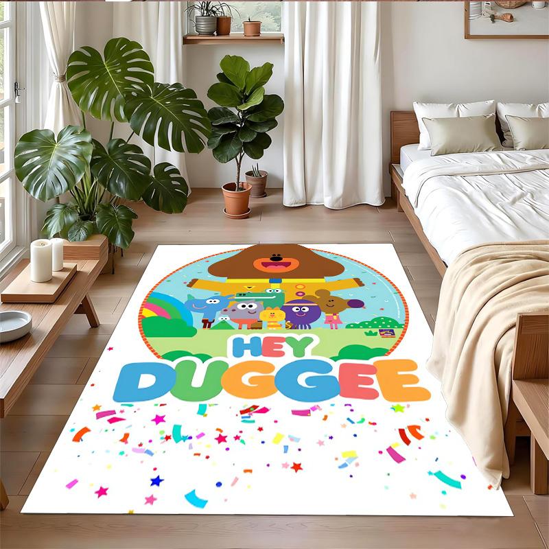 Hey Duggee Print Crystal Velvet Plush Rug Anti?Slip Wear?Resistant Floor Carpet For Indoor Household Home Decoration