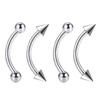 F136 Titanium Double-Headed Curved Barbell with Round Ball Studs - Versatile Piercing Jewelry for Tongue, Nipple, Eyebrow, Ear Cartilage.
