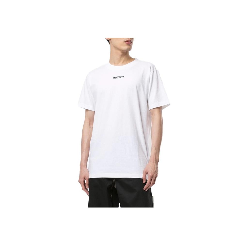 Off-White FW20 Workers Pattern Crew Neck Short Sleeve T-Shirt Men Tops White OMAA027E20JER0210110