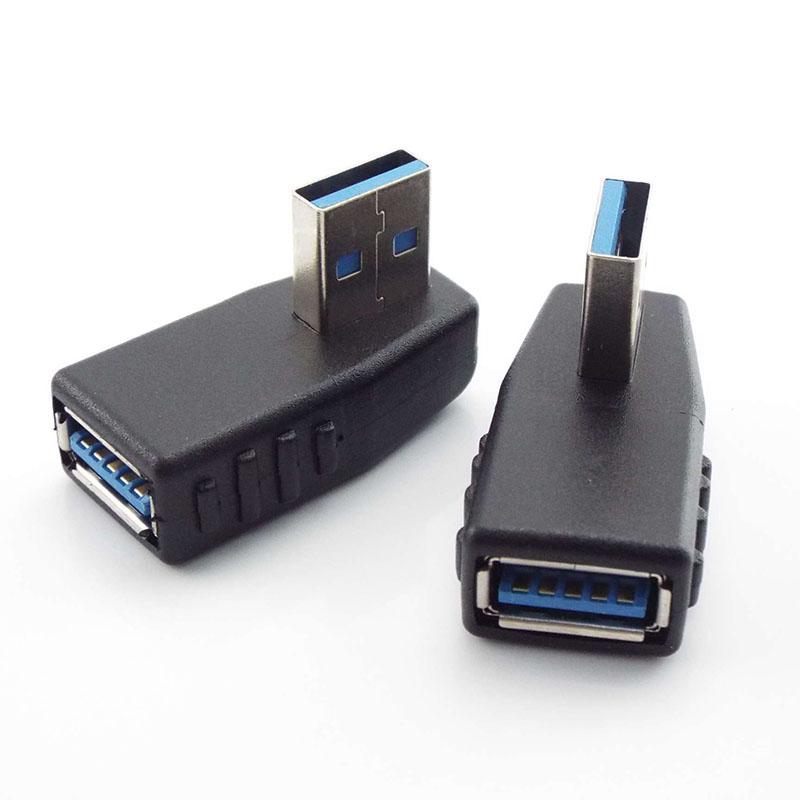 90-угольный USB 3,0 тип A «папа-мама» M/F адаптер, разъем-конвертер, удлинитель для ноутбука, ПК, влево/вправо/вверх/вниз