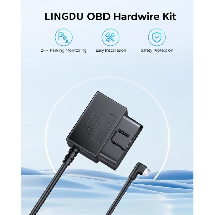 LINGDU OBD Hardwire Kit Type C Port/Micro USB Port/Mini USB for LINGDU D500 LD06 Car Dash Cam Cable Charger 24H Parking Monitor