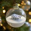 Спортивный мяч Рождественские украшения 3D Украшение Снежный шар со спортивными микросценками Прозрачный пластиковый подвесной шар для рождественской елки Домашний декор