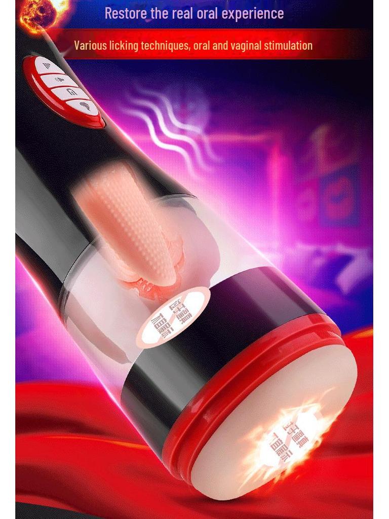 Мужской мастурбатор с подогревом Mi Ji: Игрушка для симуляции орального секса с облизыванием языка, 30 предметов