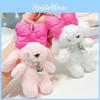Necklace Pearl Bow Rabbit Plush Key Chain Bag Pendant Toy Doll Cute Kids Gift