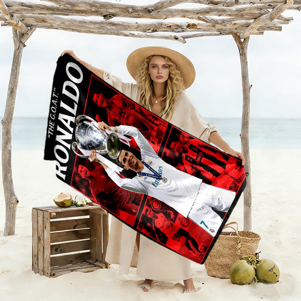 Ronaldo's Legacy Football Beach Towel Super Soft & Absorbent Comfortable Lightweight