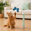 Self Play Cat Accessories Electric Butterfly Wand, Rechargeable Interactive Wand Toy, 360 Spinning Self-Play Silent Electronic Pet Toys with 2 Modes,