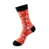 Geometric Cotton Crew Socks Men Women Breathable Anti-Odor High-Cut Casual