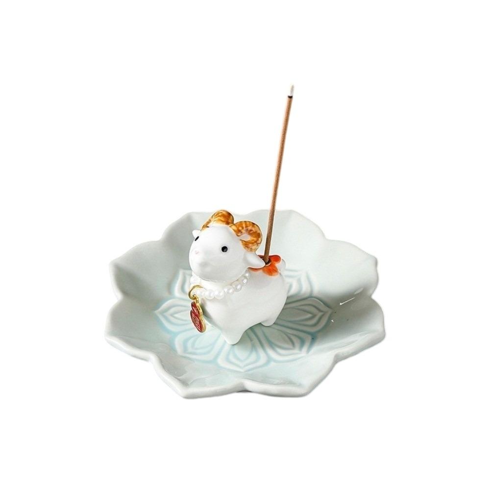 Lamb Bunny Desk Ornaments Zodiac Sheep Incense Holder Aromatherapy Incense Holder Tea Table
