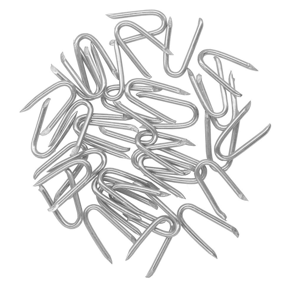 U Shaped Galvanized Steel Fence Stakes 400 Pieces for Reliable Garden For Fencing and Cable Wire Support Rust Resistant