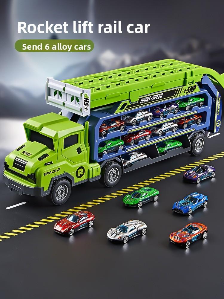 Dinosaur Rocket Track Car Toy Kit With Magnet Cars For Interactive Learning