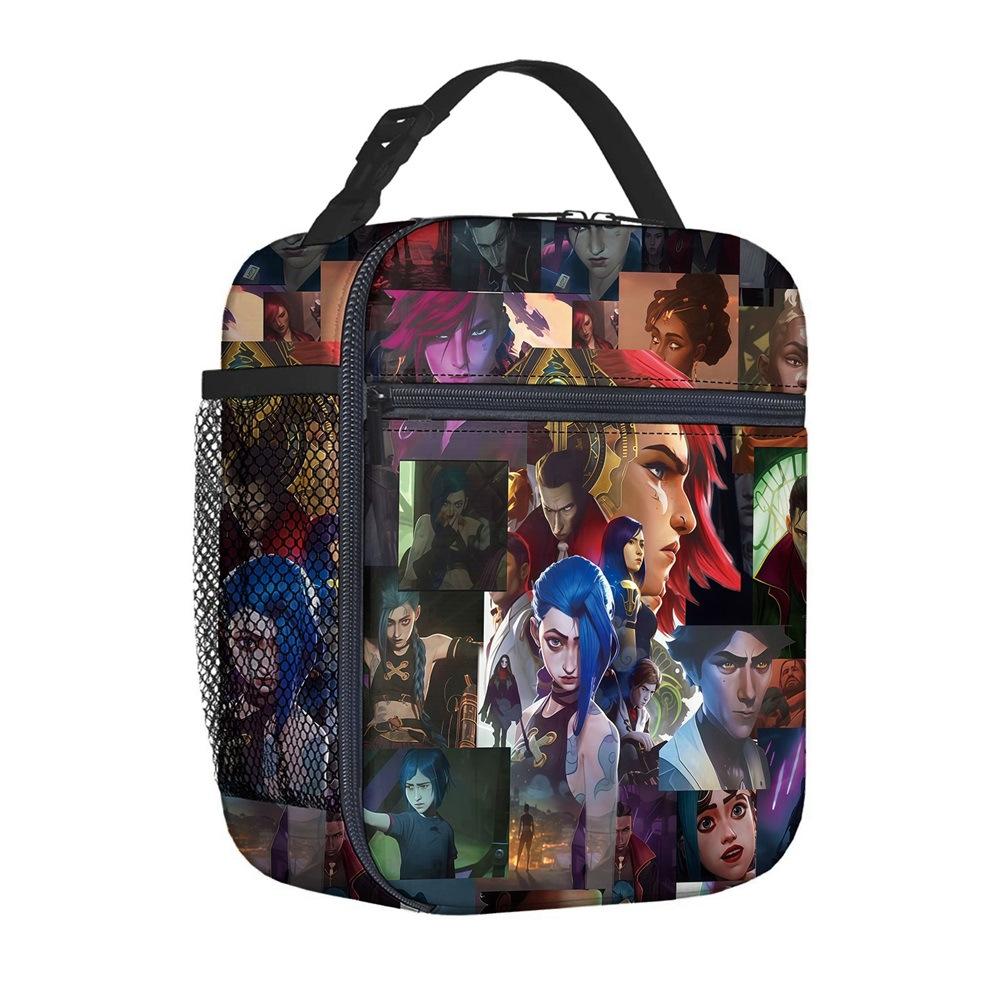 Handheld Meal Bag Fully Printed Square Meal Bag Children'S Lunch Bag Elementary School Picnic Bag