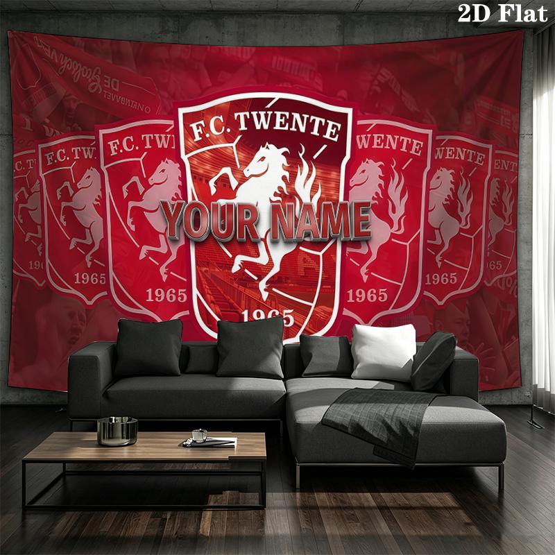 Custom Name,FC Twente Wall tapestry, aesthetic printed fabric blanket, suitable for bedroom, living room, and home decor.
