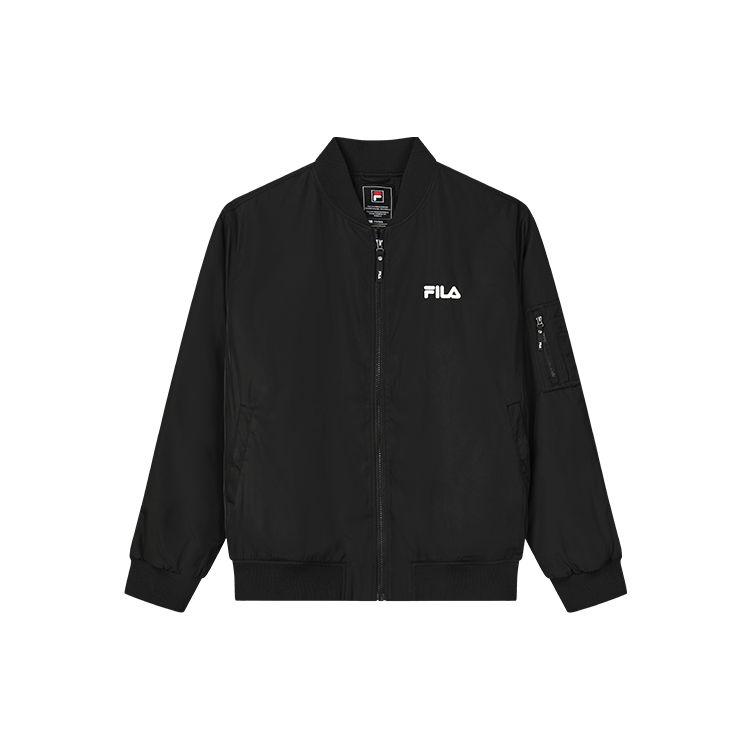 Fila Letter Print Sports Casual Long Sleeve Cotton Jacket Winter Men Jacket Black F51M249999F-BK