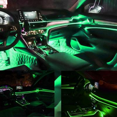 Зеленый светодиодный Автомобильный Декор Салона Атмосферная Проволочная Светодиодная Лента Лампа Аксессуары