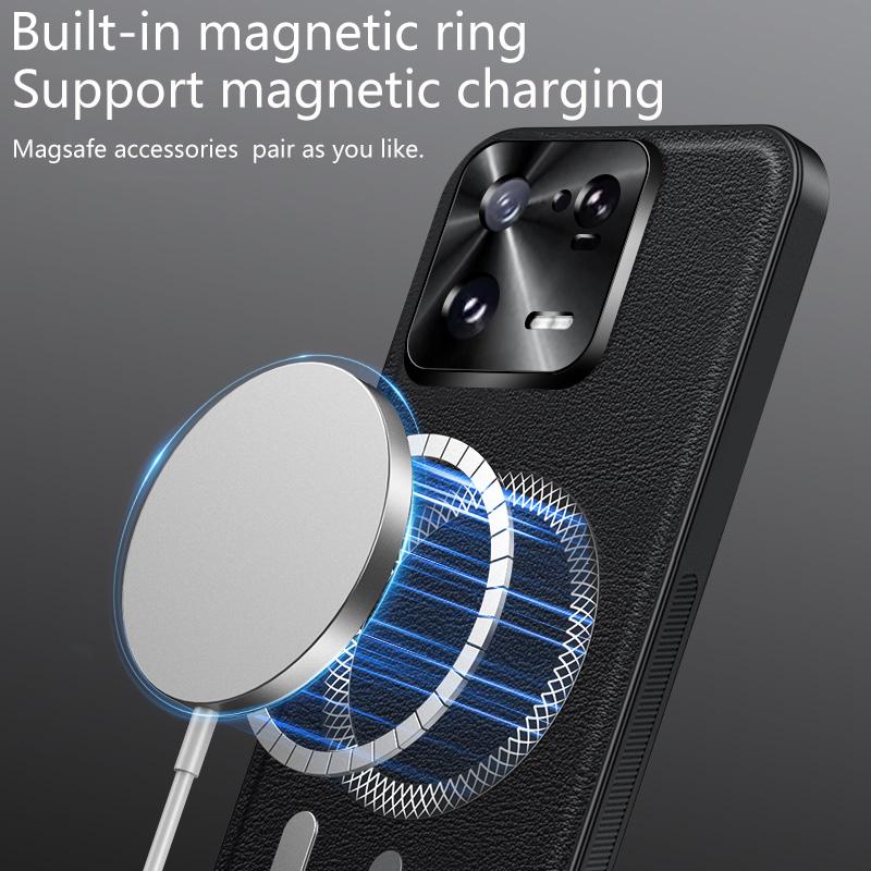 Для Xiaomi Mi 13 Pro Чехол Магнитный Элегантный Кожаный Износостойкий Объектив Полностью Закрыт Нескользящий Защита Края Накладка