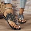 Женские шлепанцы со стразами и декором в виде бабочек, повседневные летние туфли на плоской подошве с зажимом на носке, легкие шлепанцы с полым дизайном