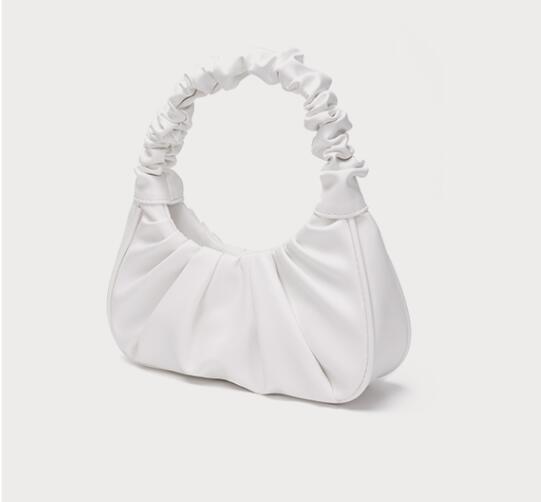 Женская ручная сумка-багет в форме рога, сложенная под мышкой, косая складка через плечо