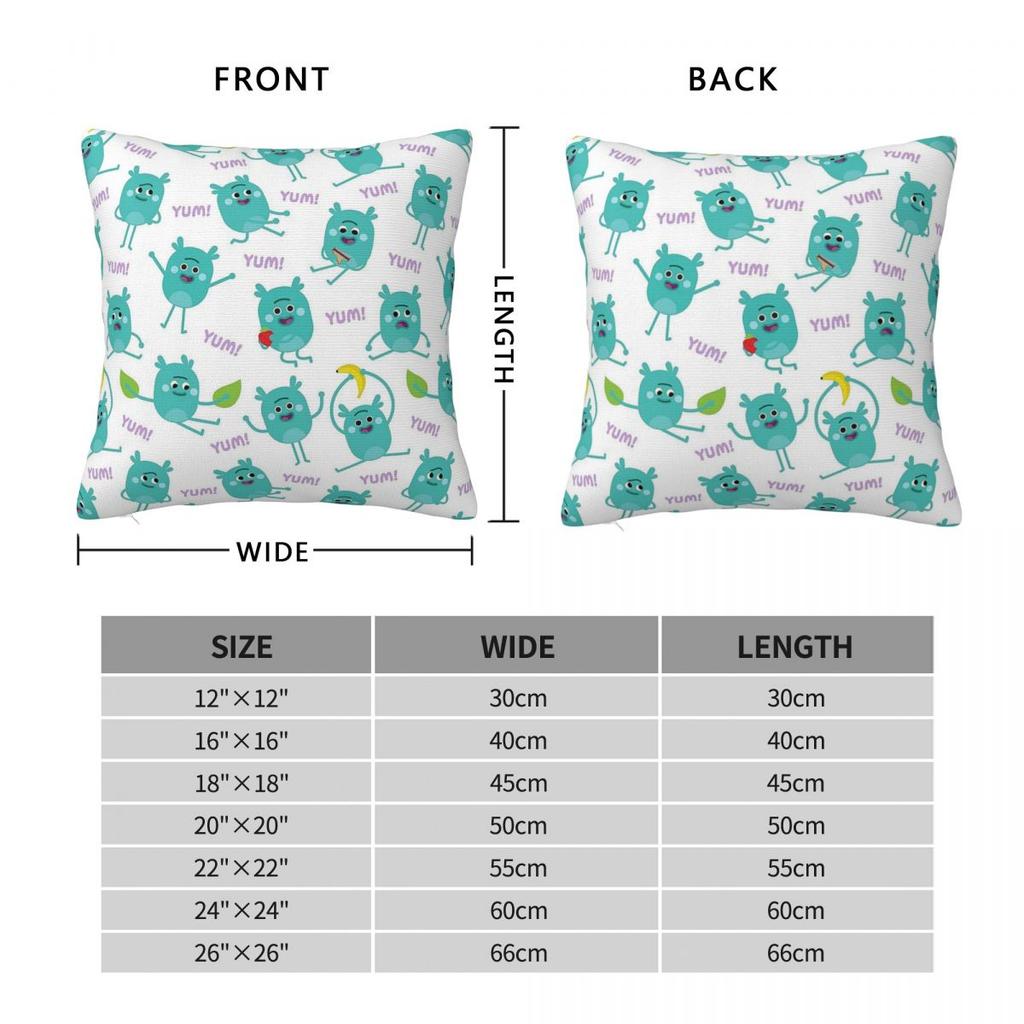 Grumble Yum Square Pillowcase Polyester Linen Velvet Creative Zip Decor Pillow Case Car Cushion Cover