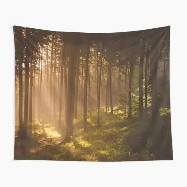 Misty Forest Tapestry Foggy Tree Wall Hanging Tapestries Nature Pine Woodland Tapestry Wall Hanging Art for Bedroom Living Room