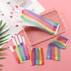 Shiny Colorful Wedding Party Disco Dance Hollow Out Holes Gloves Fingerless Mesh Net Rainbow