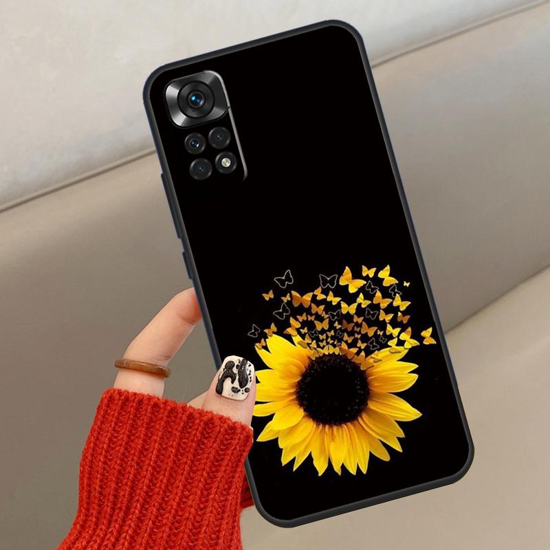Красивый желтый чехол с подсолнухом для Xiaomi Redmi Note 12 11 10 8 9 Pro 11S 10S 9S 8T Чехол для Redmi 10 10C 9A 9C 9T