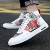 Trendy High Top Men Sneakers Graffiti Style Spring Autumn Student Men Shoes Punk Street Casual Shoe Tenis Shoe Zapatillas Hombre