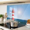 Decorative Glass Chopping and Serving Board Lighthouse 80x52 cm
