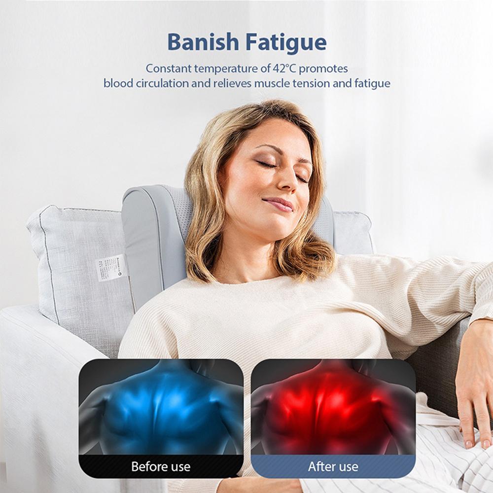 Многофункциональная подушка для массажа шеи и спины, 20 головок, массажер шиацу, подушка для талии и тела с постоянной температурой