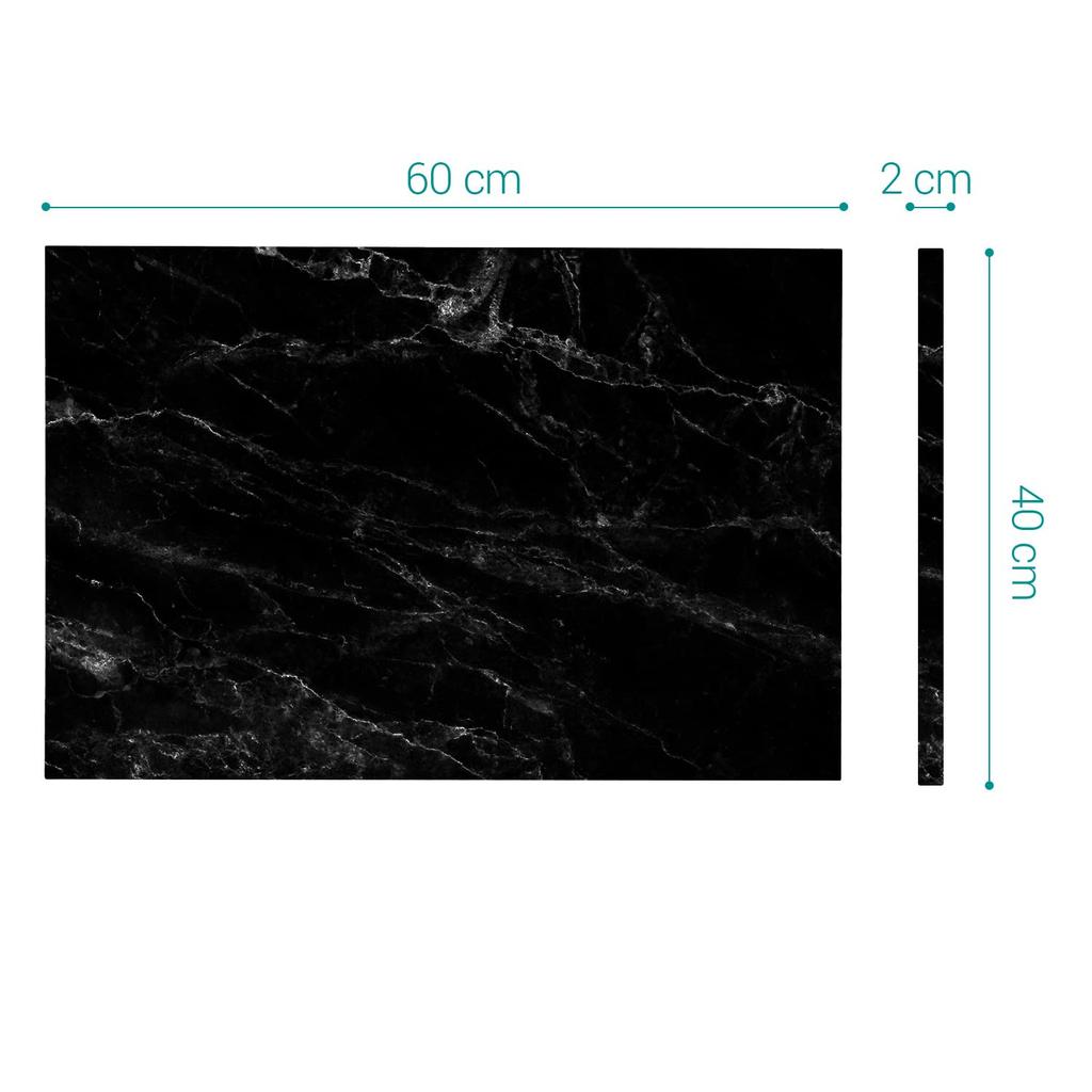 Магнитная доска Navaris, белая доска из МДФ, настенная меловая доска - доска для заметок, настольная панель, доска для объявлений с маркером, 60x40 см, дизайн черного мрамора