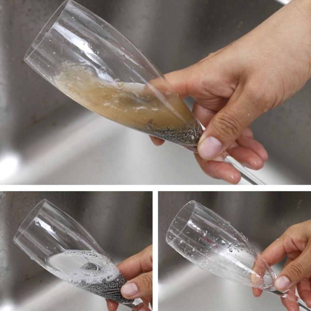 Square Stainless Steel Dishcloth Rust-free Pot Brush Multifunctional Steel Wool Glass