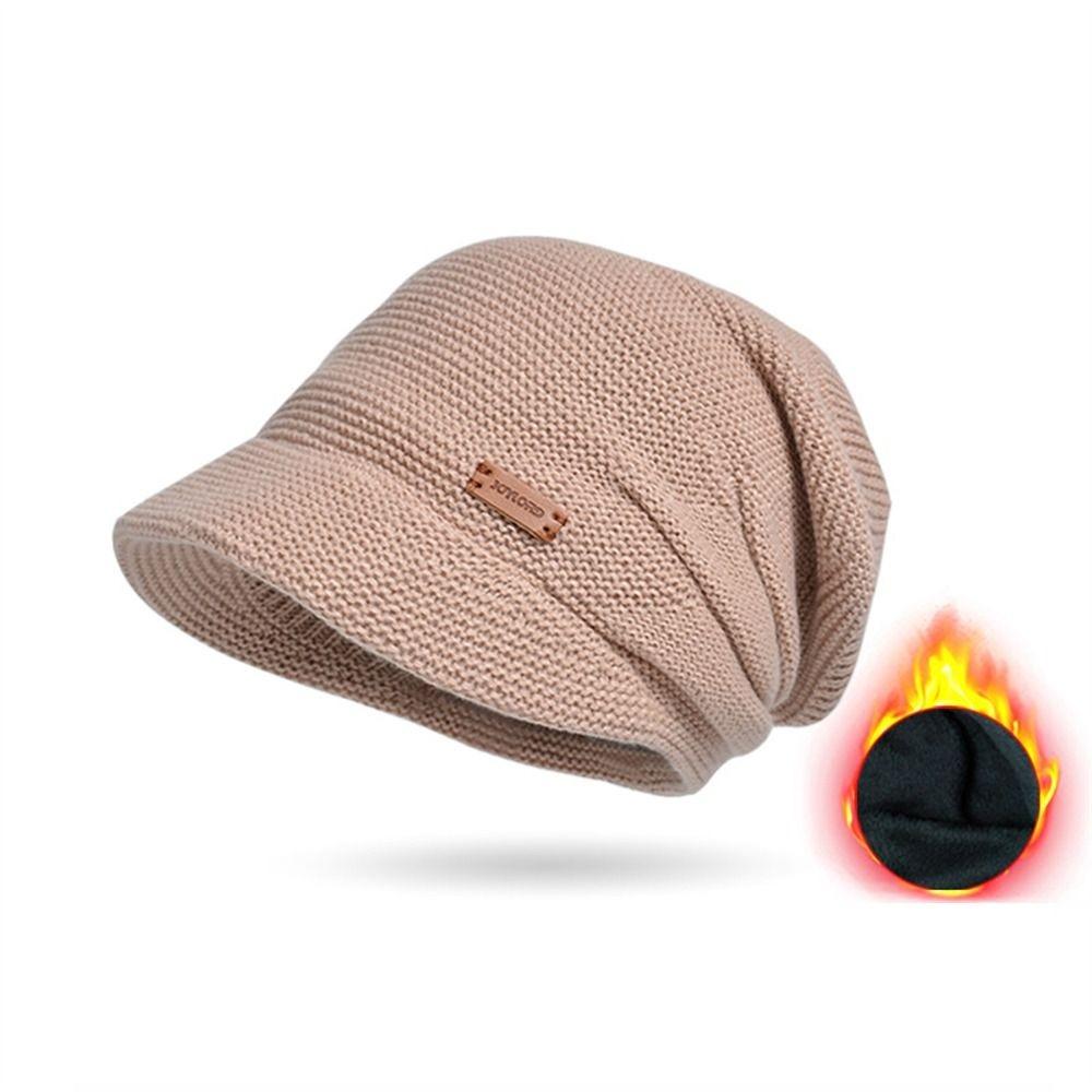 Вязаная шапка на флисовой подкладке, мягкий плюшевый берет, повседневные шапочки, для улицы