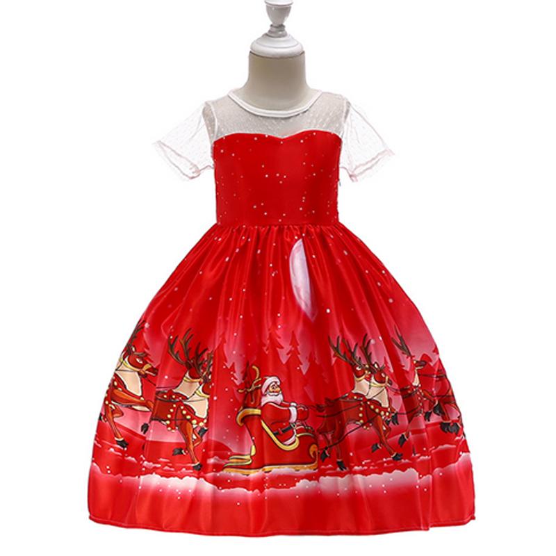 Детское рождественское платье, праздничный костюм принцессы на день рождения для девочек, одежда для танцев и выступлений с цветами
