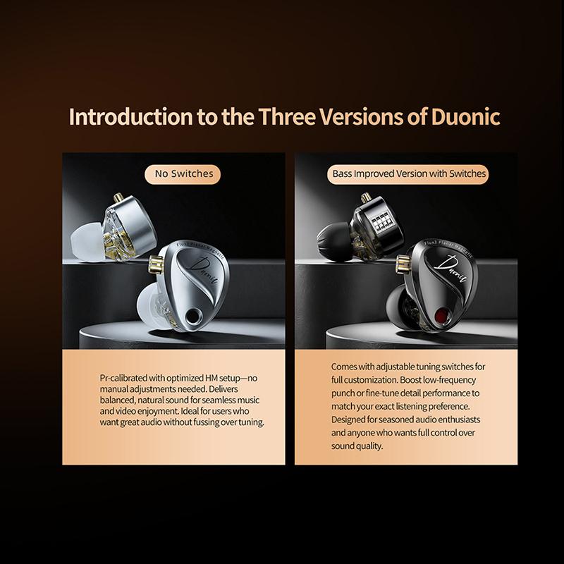 KZ Duonic Тройные Магнитные Планарные Наушники Проводные с Четырьмя Модулями Настройки и Двойными Амбушюрами Обновленные Проводные с Широкой Звуковой Сценой