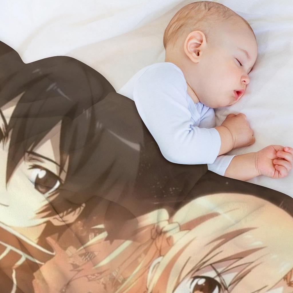 Sword Art Online 23 Плед аниме теплый для зимы Клетчатые Теплые Одеяла