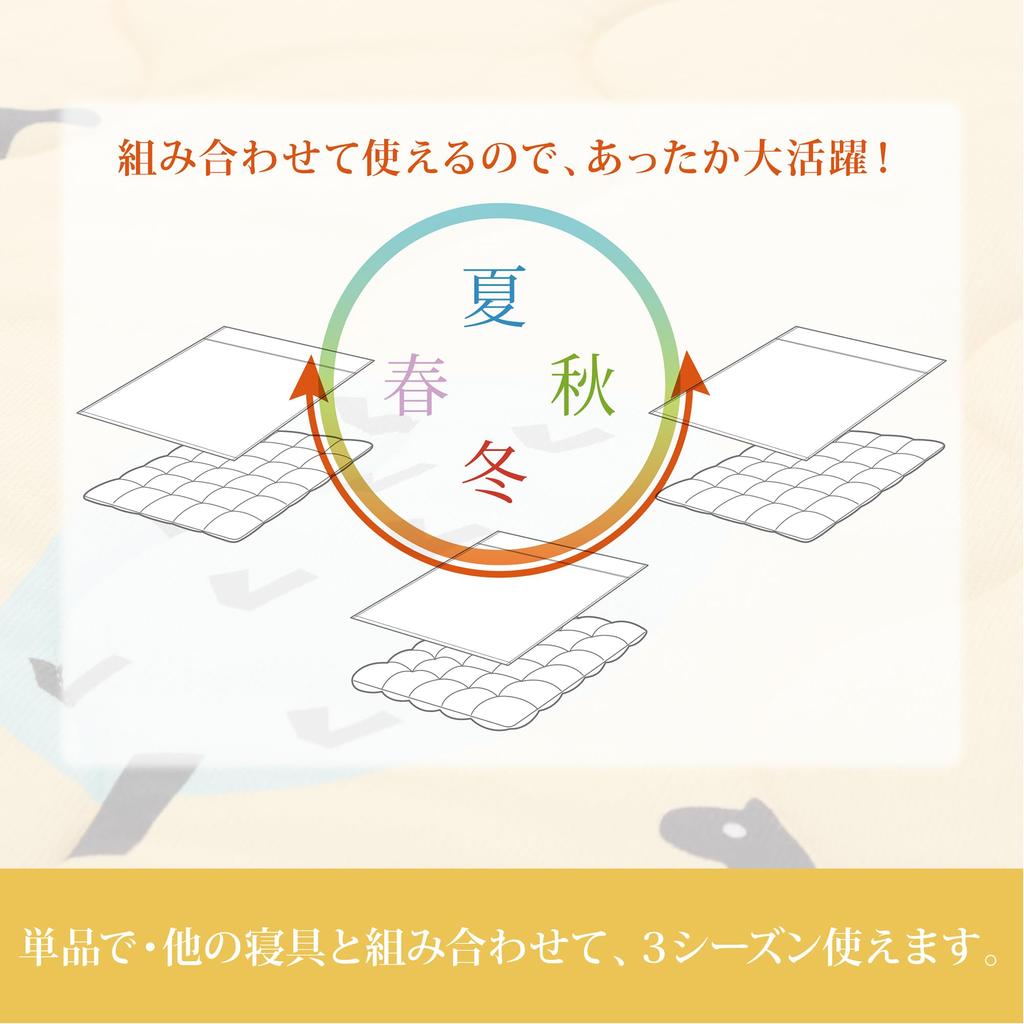 Nishikawa Atsuko Matano Quilt Blanket, Single, Washable, Fluffy Sheepskin Boa, MT3653, Cat and Tree Design, Yellow, FE03903026