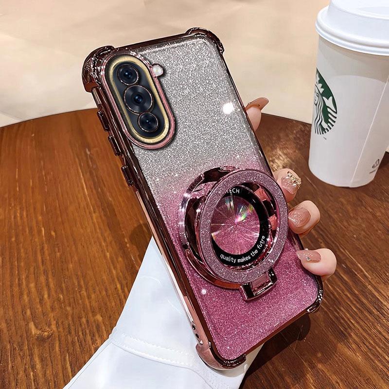 Чехол Nova11 11pro, роскошный магнитный кронштейн, противоударный чехол для Huawei Nova 11 12 10 9 9SE pro, чехол с держателем, блестящий, блестящий