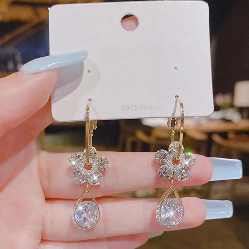 925 Silver Needle Korean Fashion Long Chain Tassel Earrings For Women Metal Earing Jewelry Trending Women's Drop Earrings