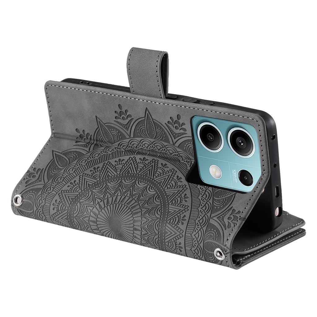 Для Xiaomi Redmi Note 13 5G чехол для телефона с цветочным узором кожаный флип-кошелек