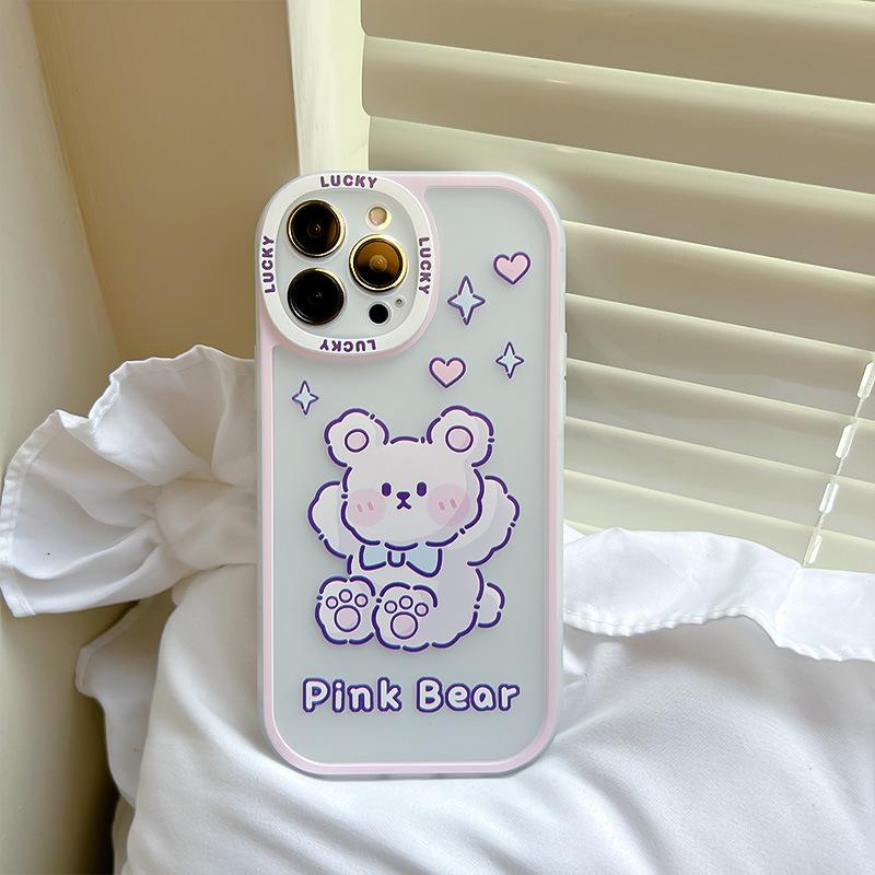 Zhitai Big Eyes Cartoon Bear Silicone Case for iPhone 13/14/15 Pro Max