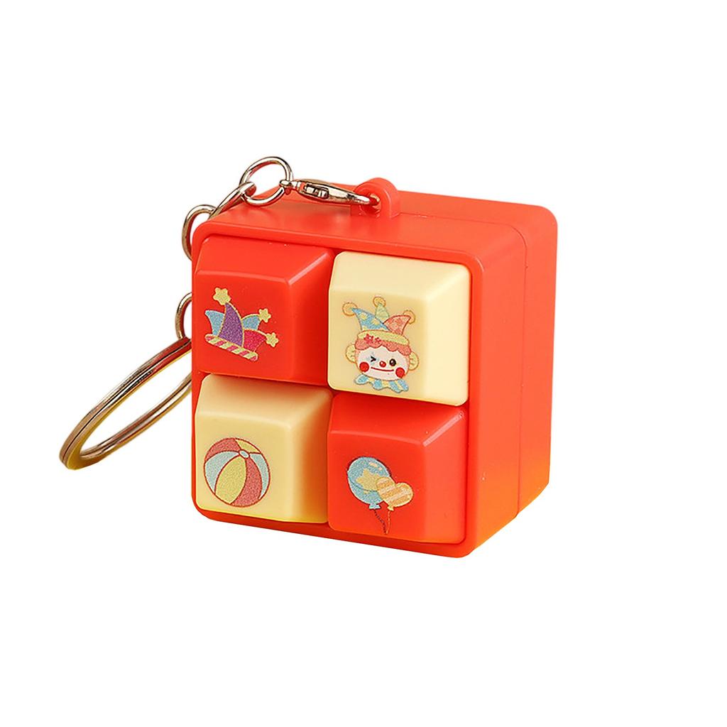 4-Key Light & Sound Button Keychain – Portable Toy Keyring For Stress Relief & Fun