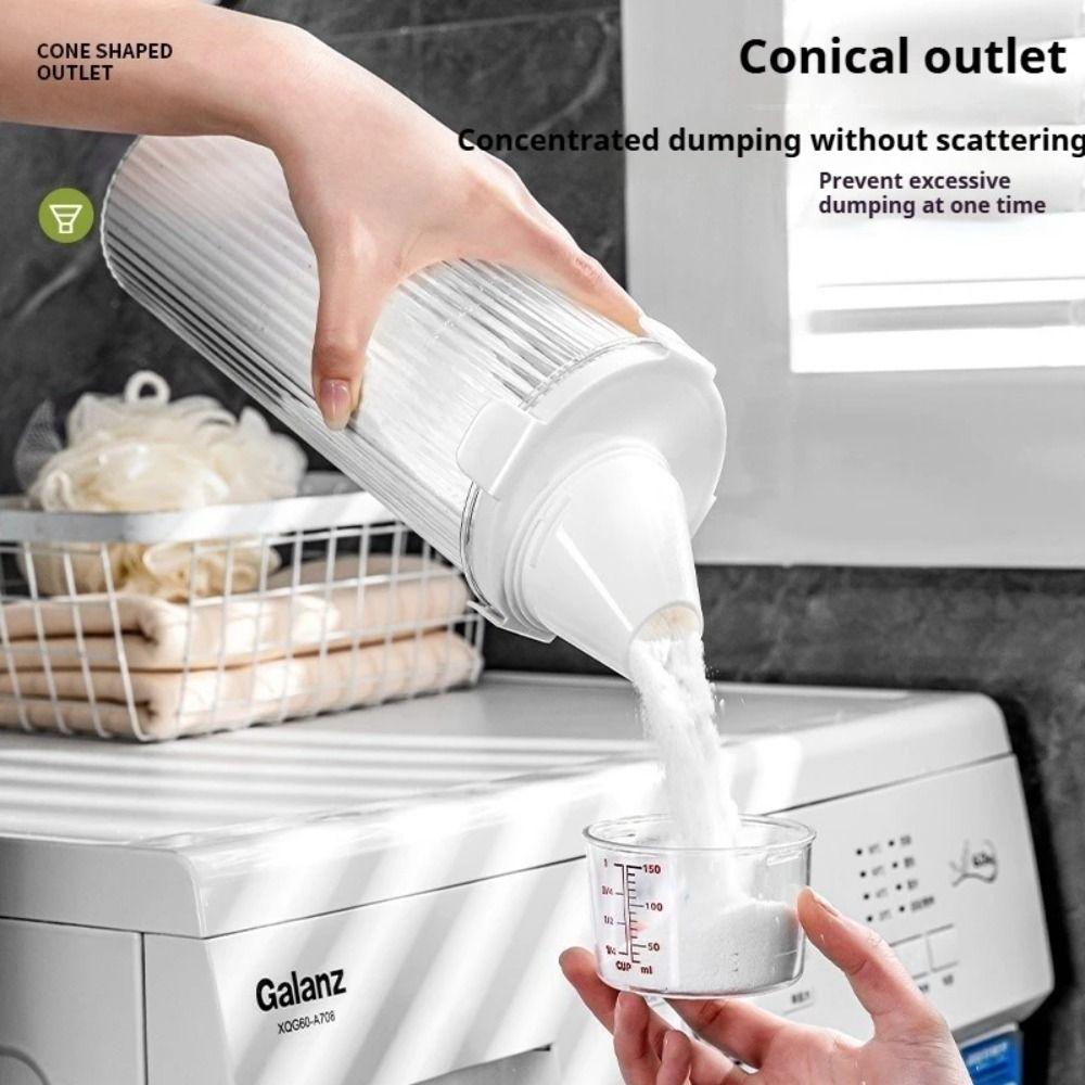 Sealed Laundry Powder Storage Box with Measuring Cup Laundry Room Organization